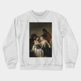 Majas on a Balcony by Francisco Goya Crewneck Sweatshirt